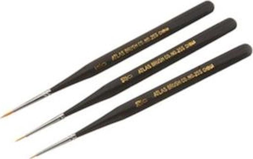 Atlas Brush Golden Taklon Ultra Detail 3pc Set