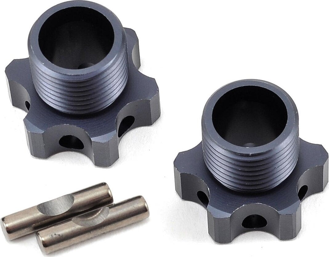 Tekno RC Aluminum 17mm Lightened Hex Wheel Hub Set (Gun Metal) (2) (+2mm Offset)