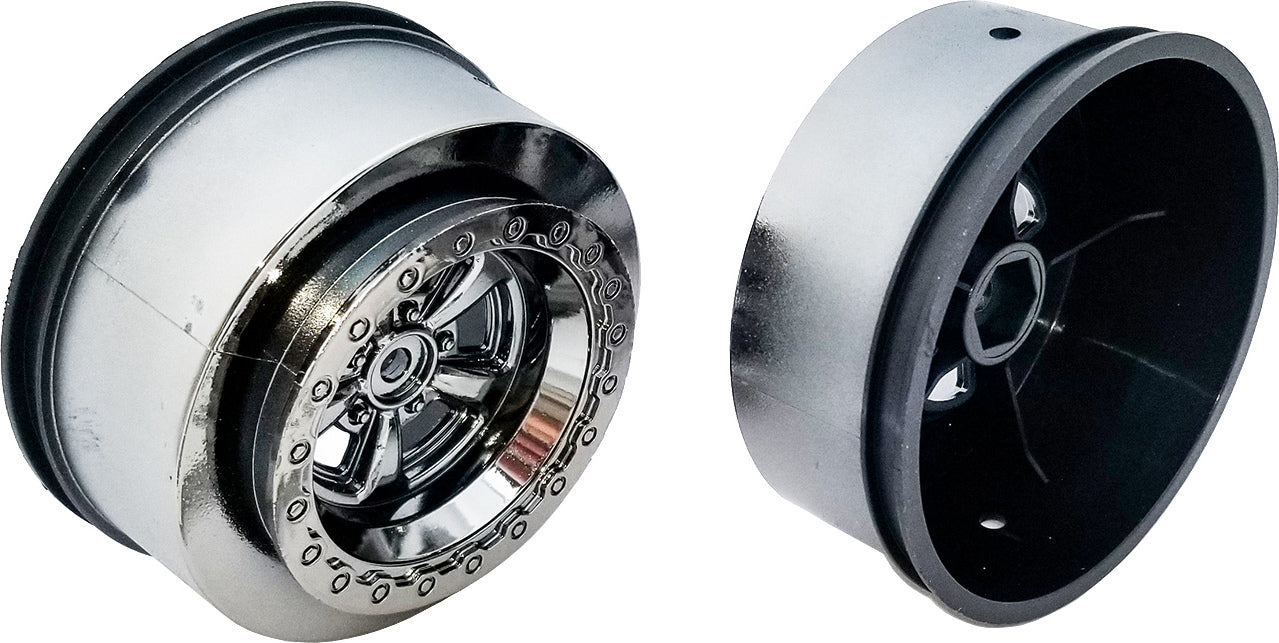 Drag Rear Wheels, 2.2 in / 3.0 12mm Hex, Black Chrome