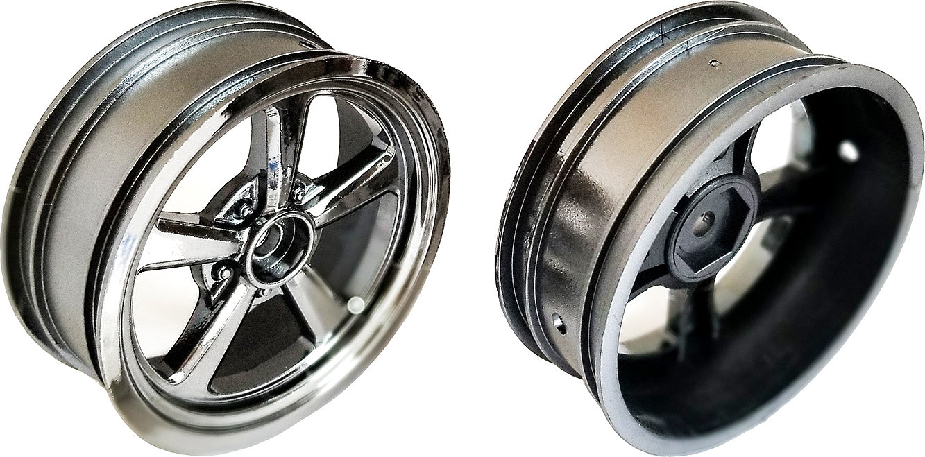 Drag Front Wheels, 2.2/3.0in 12mm Hex, Black Chrome