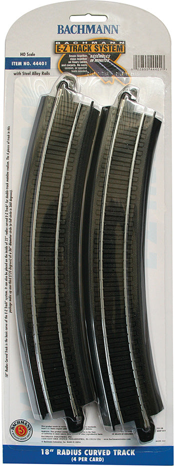 18" Radius Curved Track (4/Card)