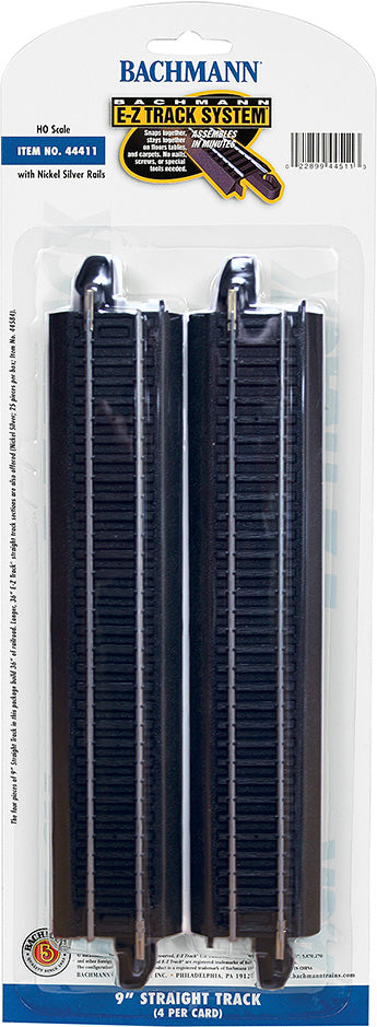 9" Straight Track (4/Card)