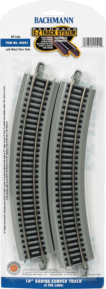 18" Radius Curved Track (4/Card)