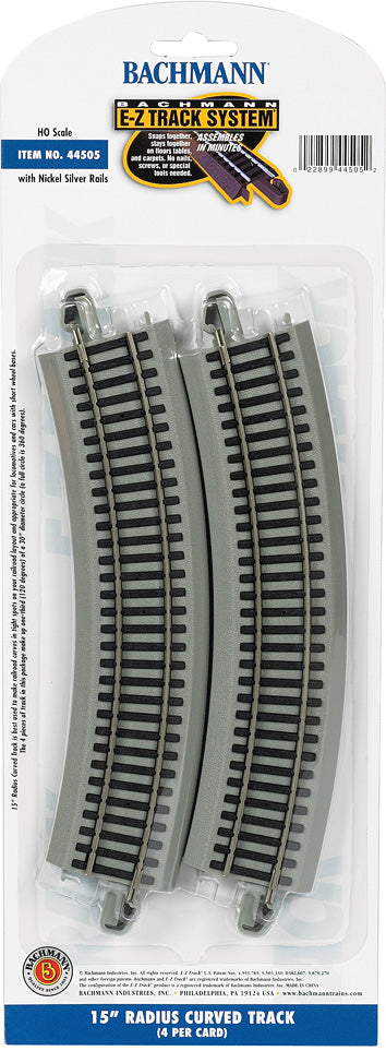 15" Radius Curved Track (4/Card)