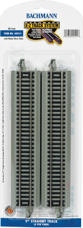 9" Straight Track (4/Card)
