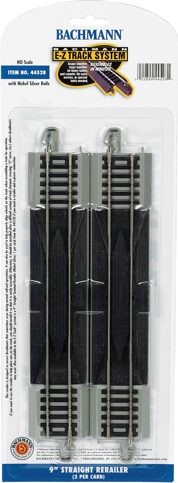 9" Straight Rerailer (2/Card)