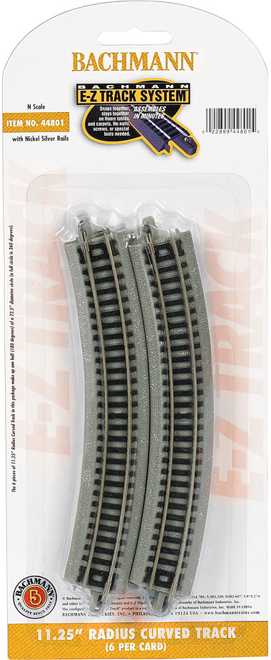 11.25" Radius Curved Track (6/Card)