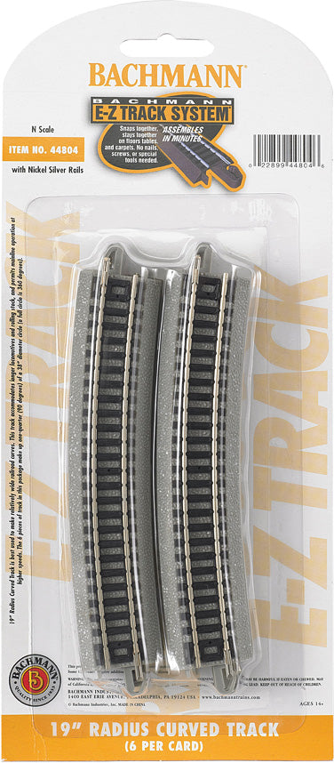 19" Radius Curved Track (6/Card)
