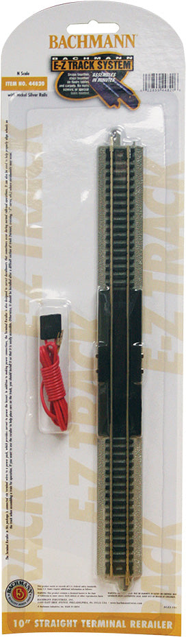 10" Straight Terminal Rerailer W/Wire (1/Card)