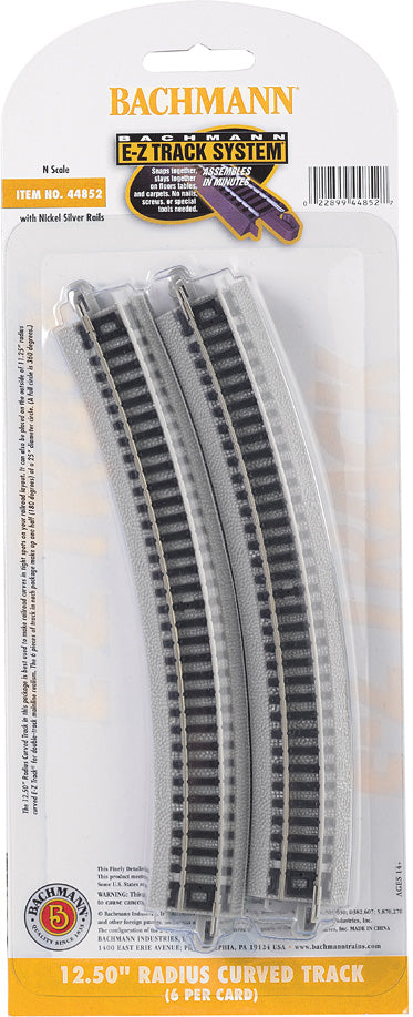 12.50" Radius Curved Track (6/Card)