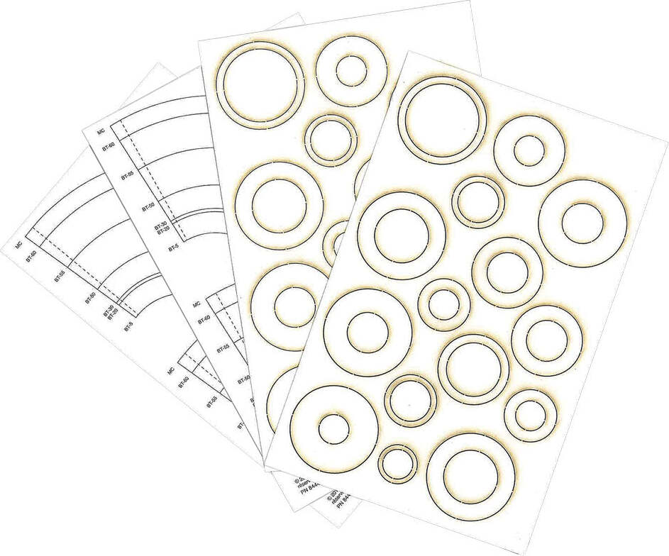 Laser cut Centering Rings and Paper Adapters