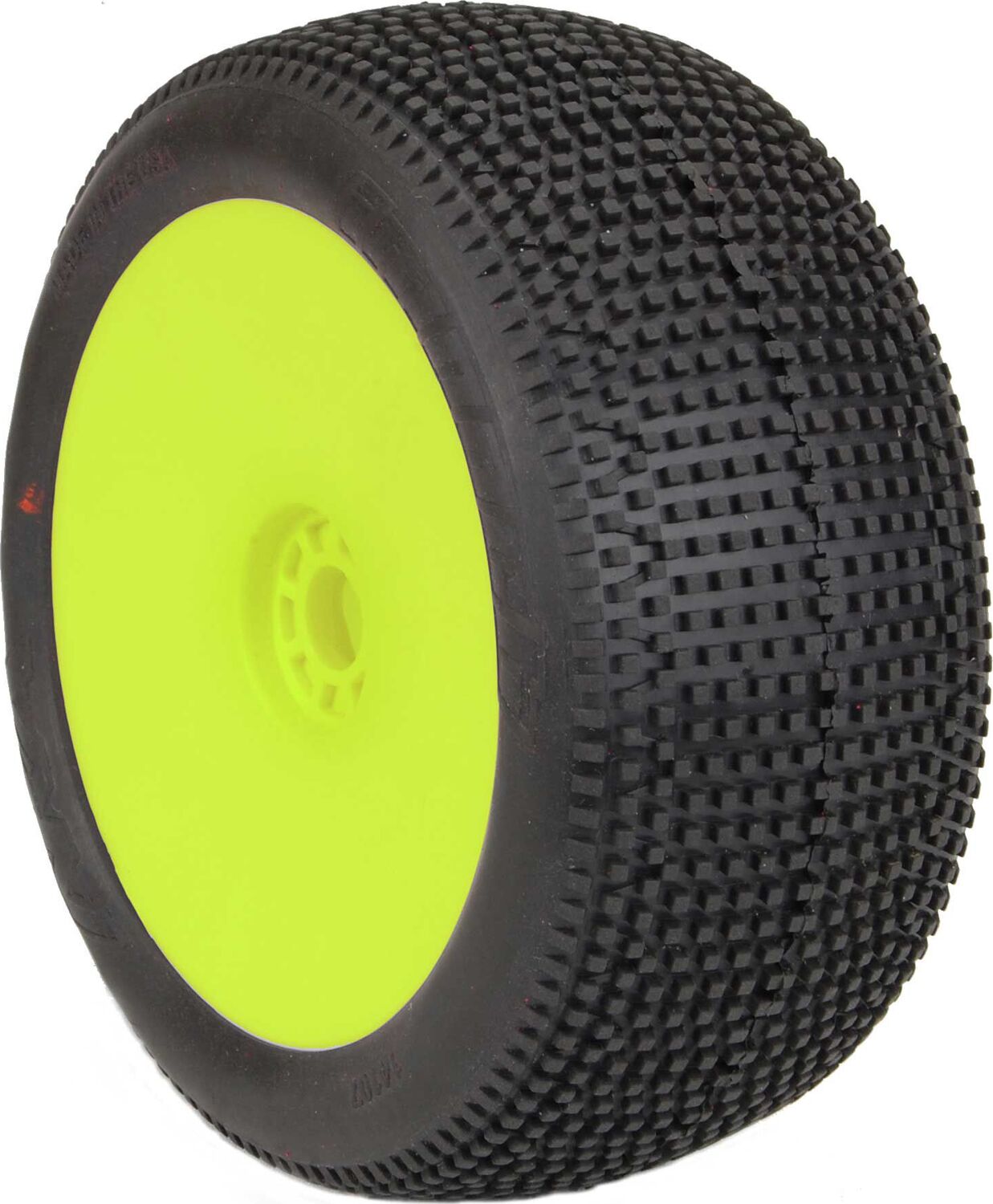 1/8 EVO Impact Super Soft Long Wear Pre-Mounted Tires, Yellow Wheels (2): Truggy