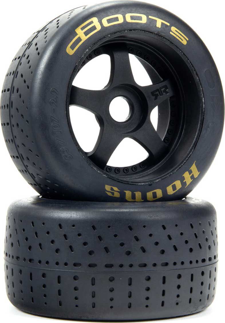 dBoots Hoons 53/107 2.9 Pre-Mounted Belted Tires, Gold, 17mm Hex, 5-Spoke (2)