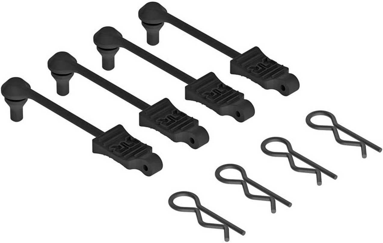 Body Clip Retainer 1/10 Scale Black (4)