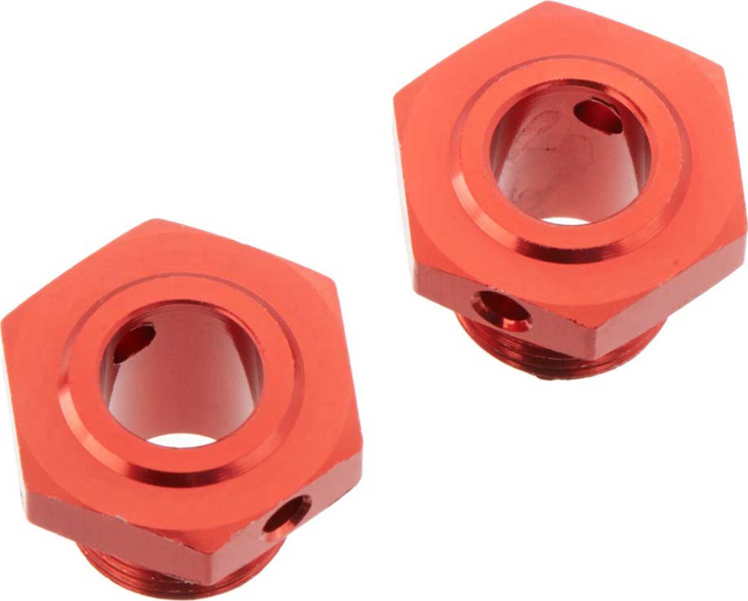 Wheel Hex Aluminum 17mm (13.6mm Thick) Red (2)