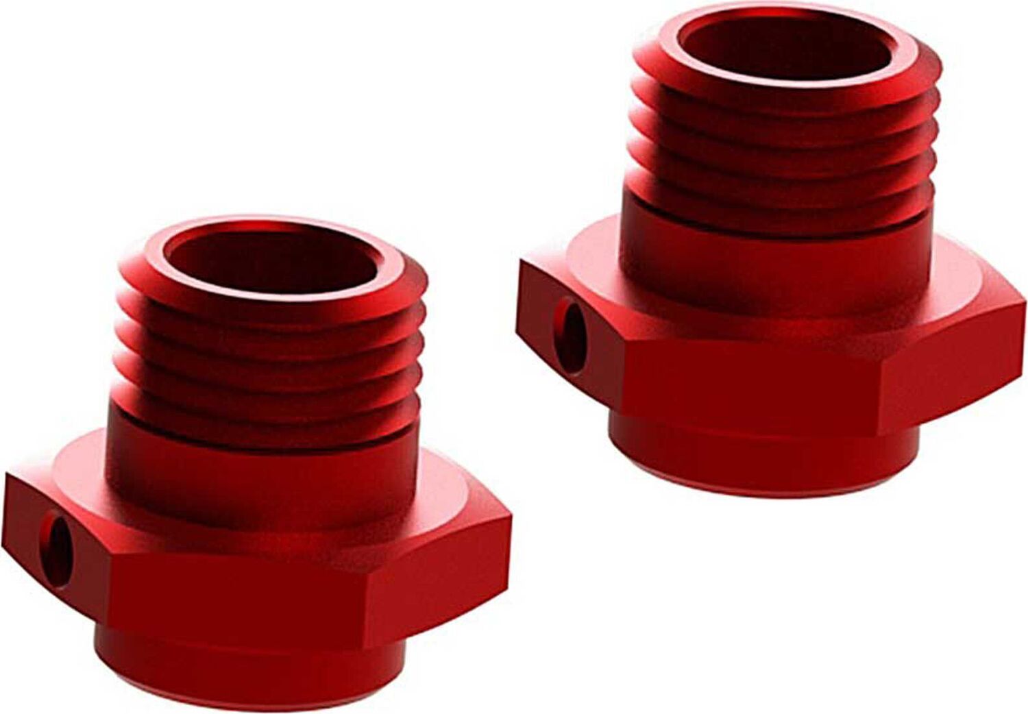 Wheel Hex Aluminum 17mm (16.5mm Thick) Red (2)