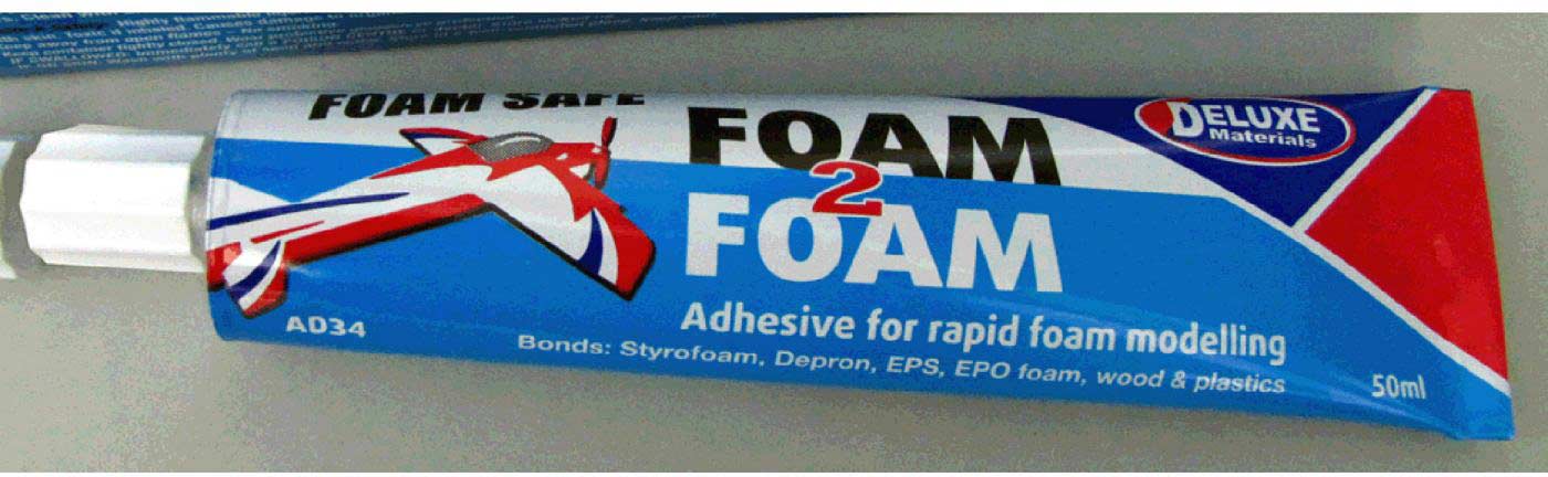 Foam 2 Foam, Foam Safe Glue, 50ml: EPO, EPS, Wood