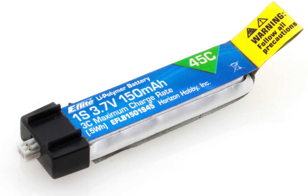 150mAh 1S 3.7V 45C LiPo Battery