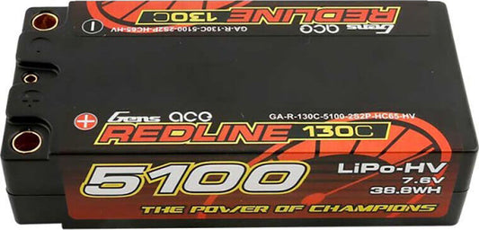7.6V 5100mAh 2S 130C LiHV: 5.0mm Bullet