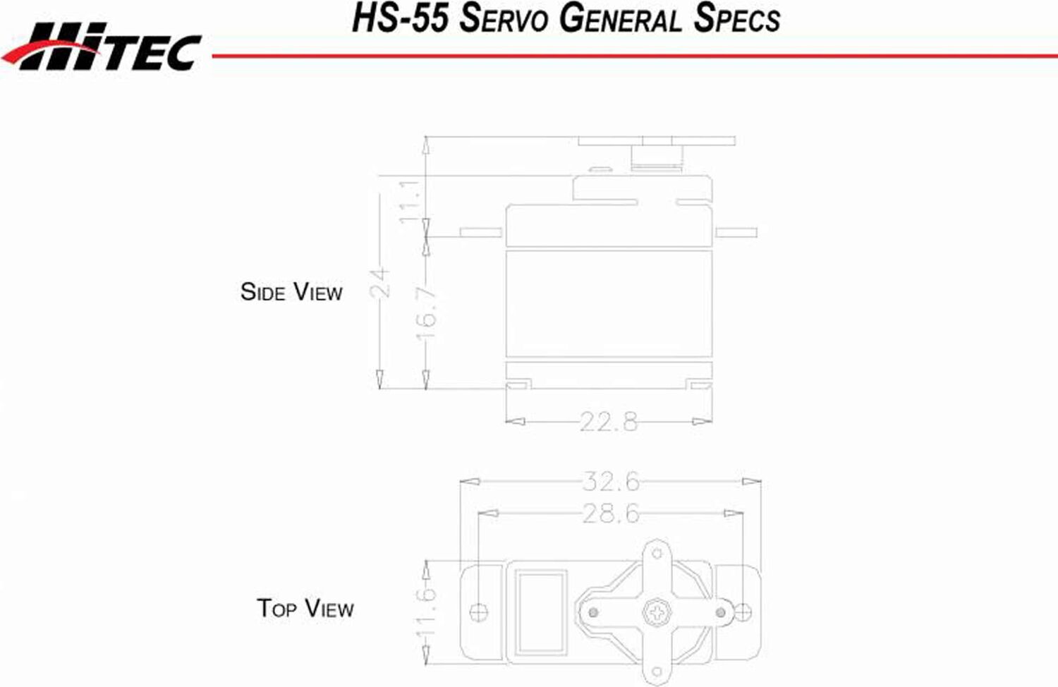 HS-55 Sub-Micro Analog Feather Servo