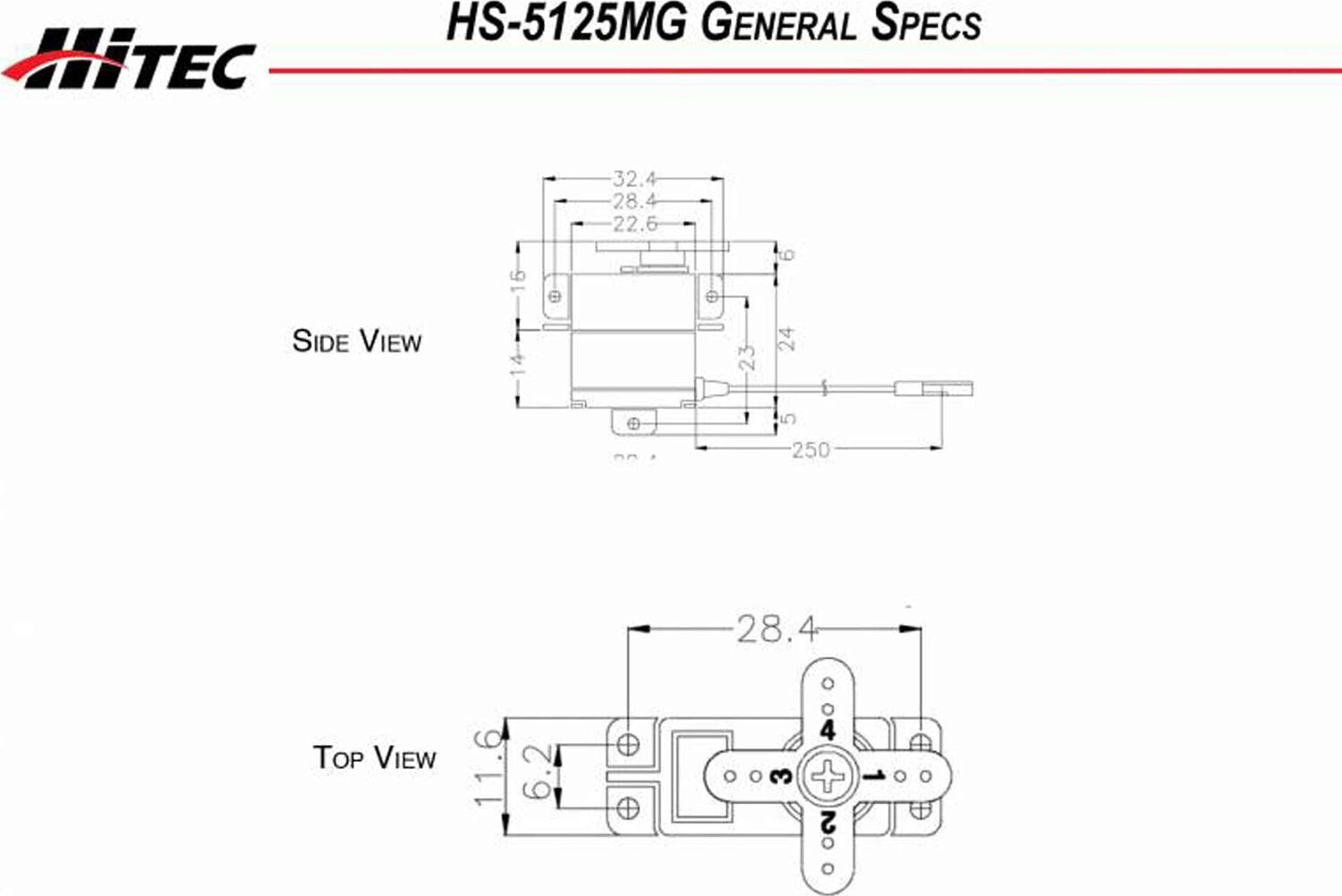 HS-5125MG Thin Digital Metal Gear Wing Servo