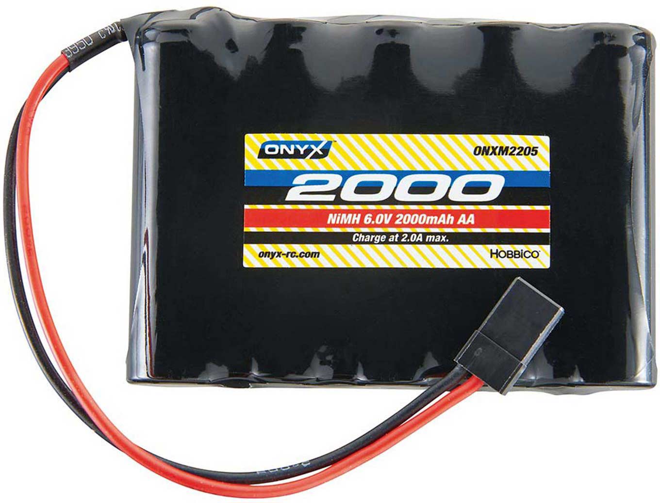 6.0V 2000mAh AA NiMH Receiver Batt: Flat Universal Plug