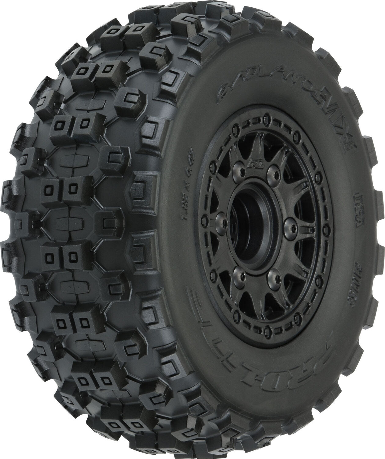 1/10 Badlands MX M2 Fr/Rr 2.2"/3.0" SC Mounted 12mm Blk Raid (2)