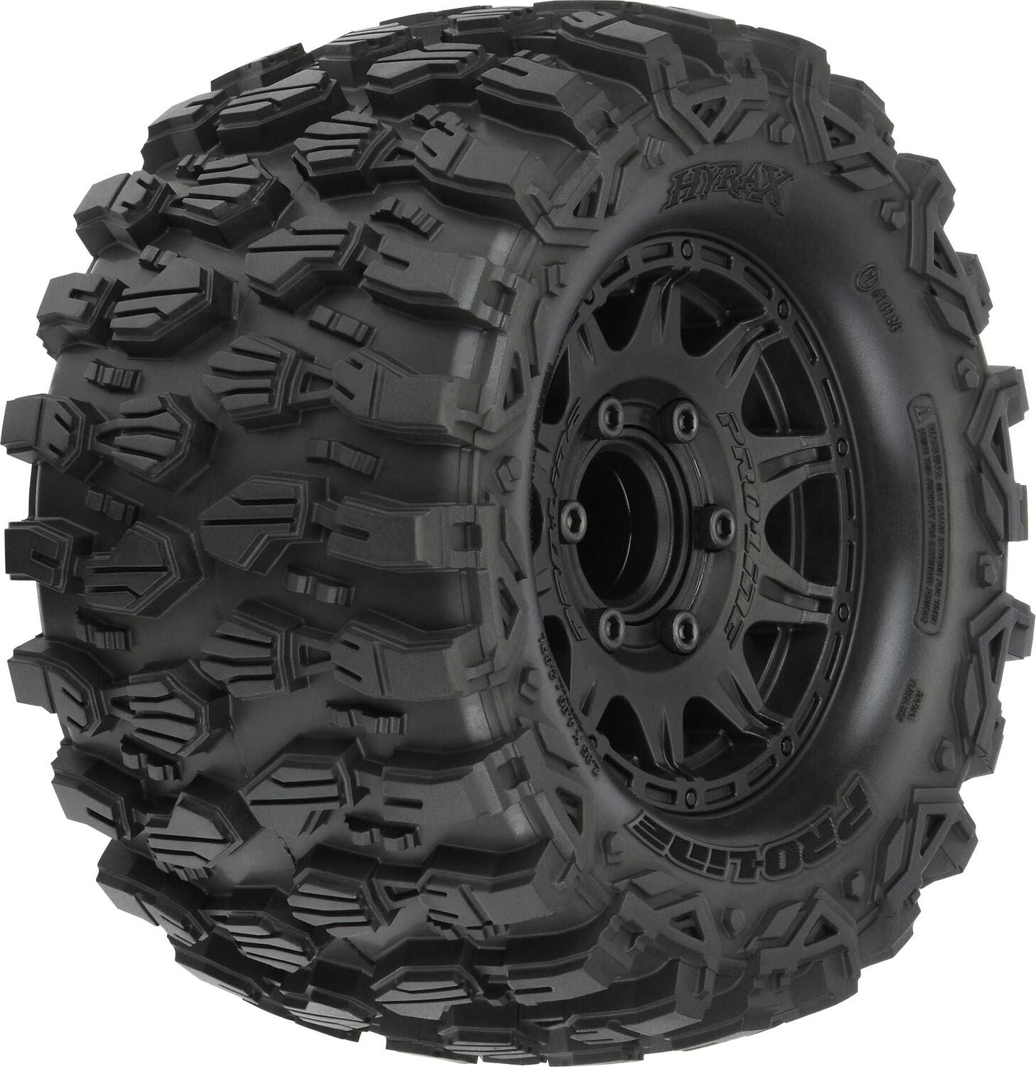 1/10 Hyrax Front/Rear 2.8" MT Tires Mounted 12mm Black Raid (2)