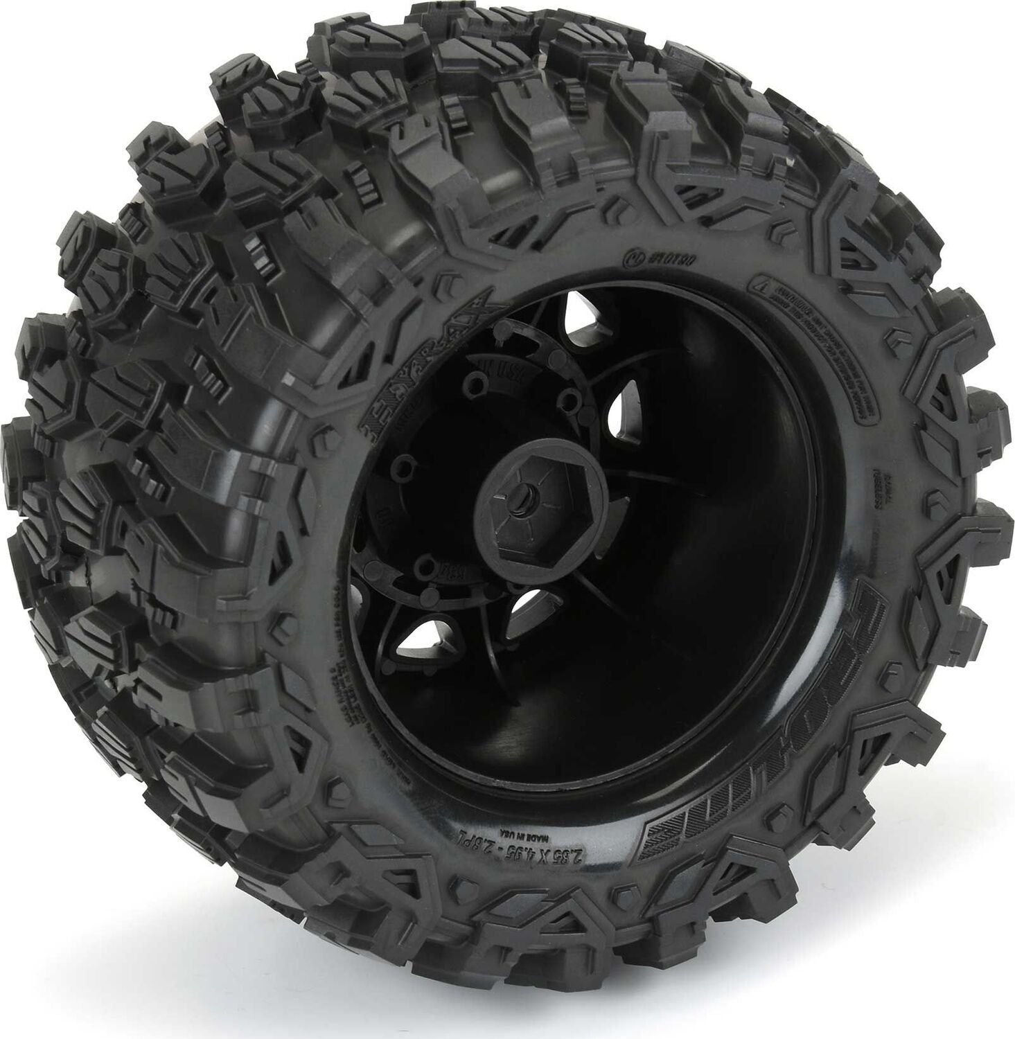 1/10 Hyrax Front/Rear 2.8" MT Tires Mounted 12mm Black Raid (2)