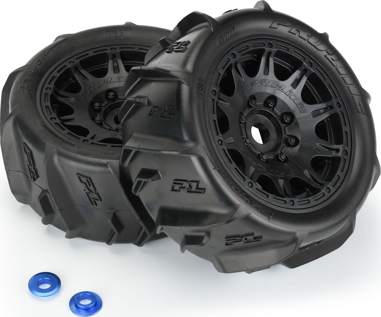1/6 Dumont Sand/Snow Tires F/R 5.7" Tires MTD 24mm Black Raid (2)