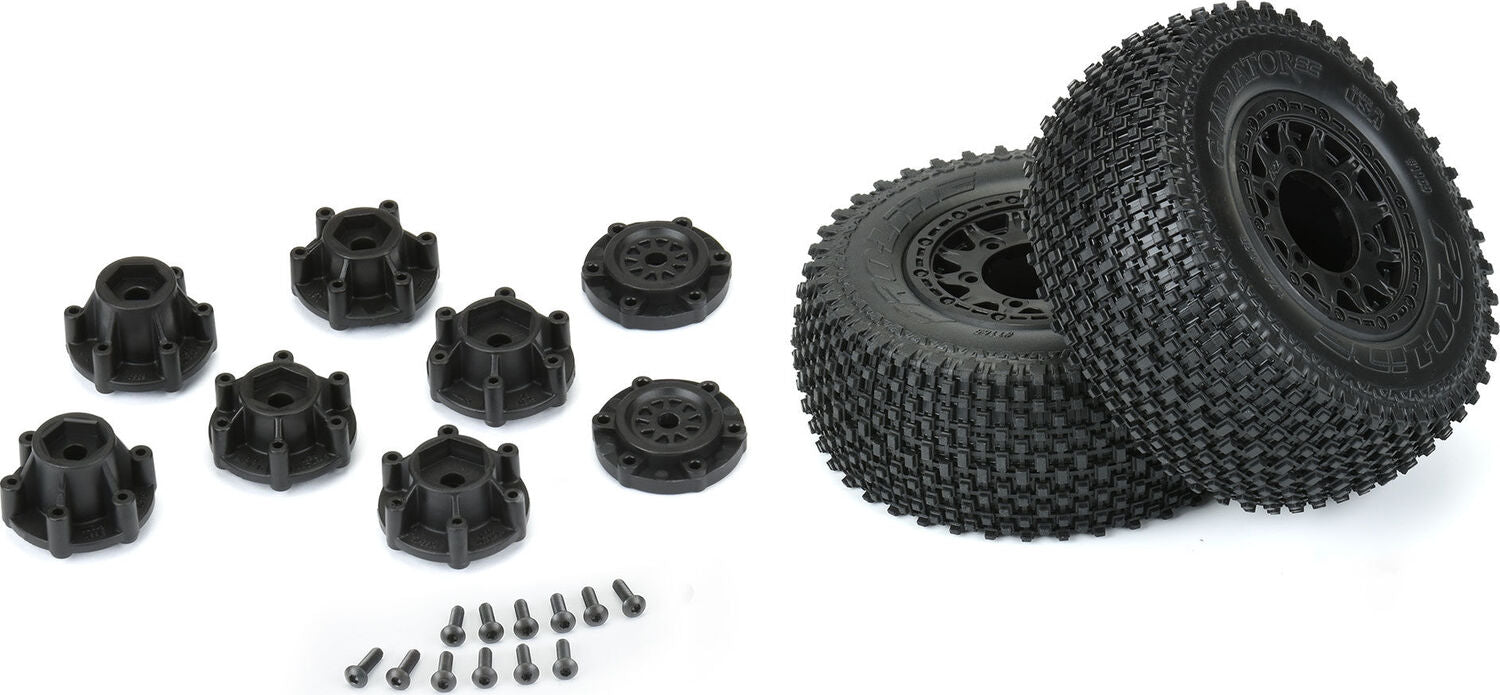 1/10 Gladiator M2 Front/Rear 2.2"/3.0" SC Mounted 12mm Blk Raid (2)