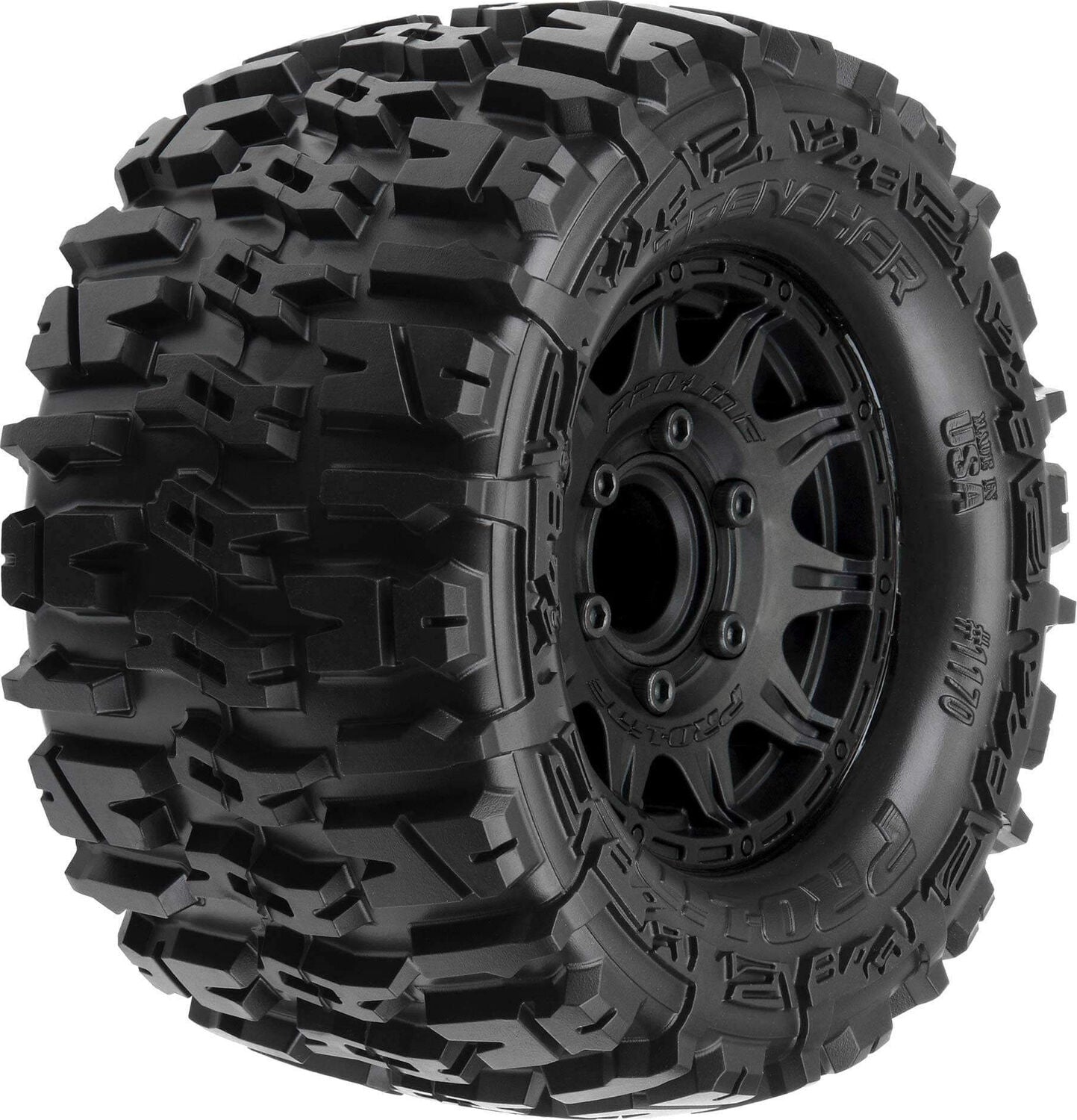 1/10 Trencher Front/Rear 2.8" MT Tires Mounted 12mm Blk Raid (2)