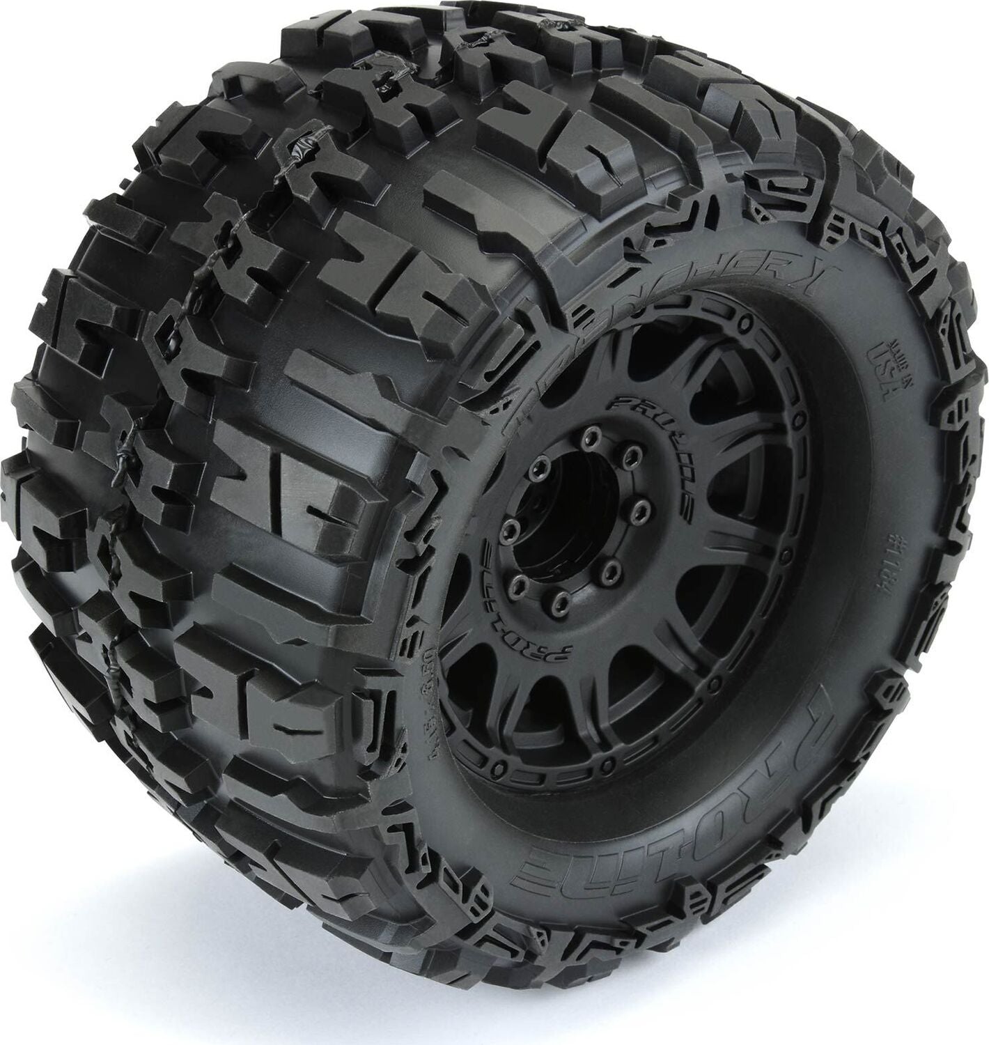 1/8 Trencher X F/R 3.8" MT Tires Mounted 17mm Blk Raid (2)