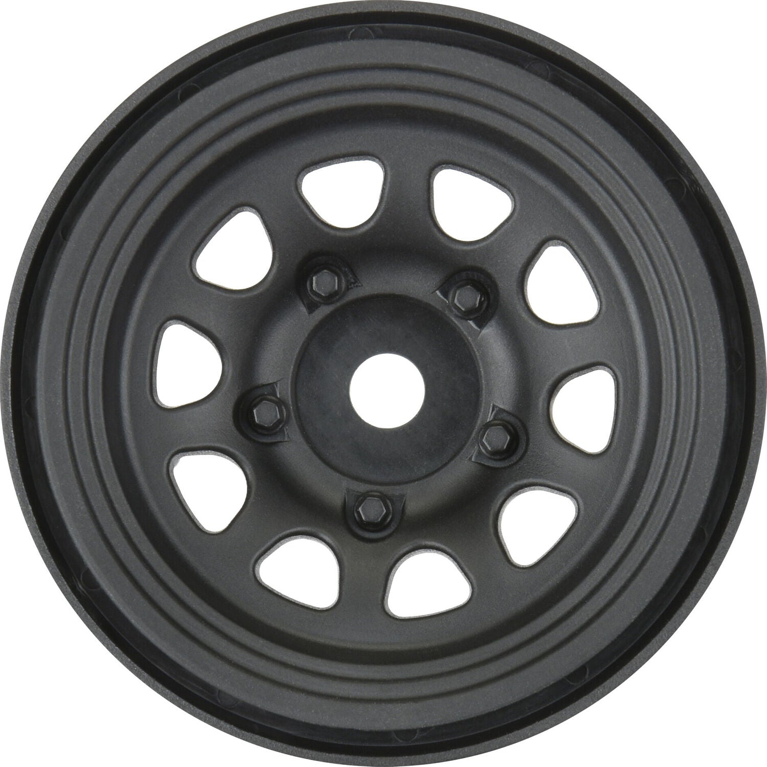 1/10 Keystone Front/Rear 1.55" 12mm Rock Crawler Wheels (2) Black
