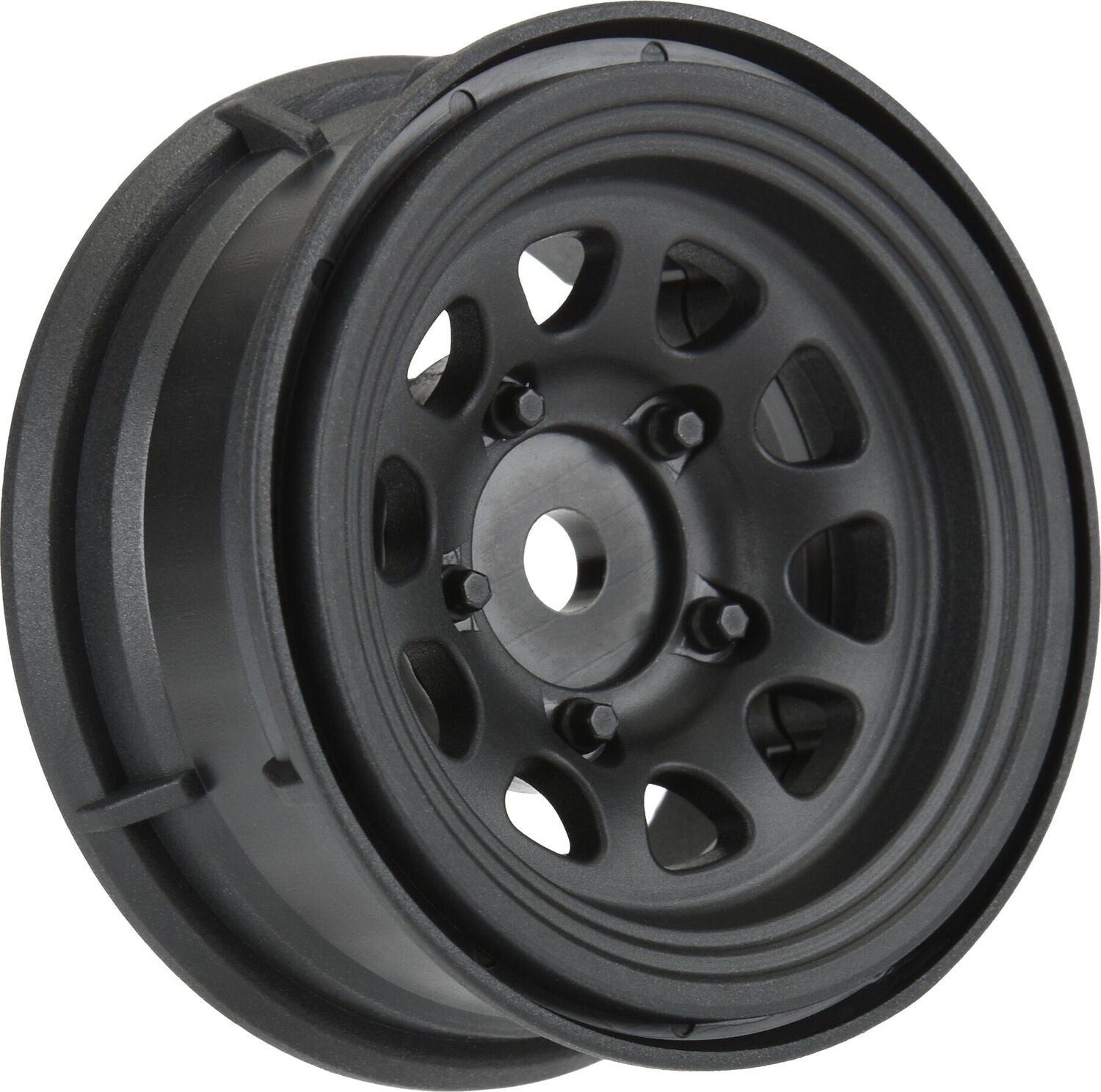 1/10 Keystone Front/Rear 1.55" 12mm Rock Crawler Wheels (2) Black