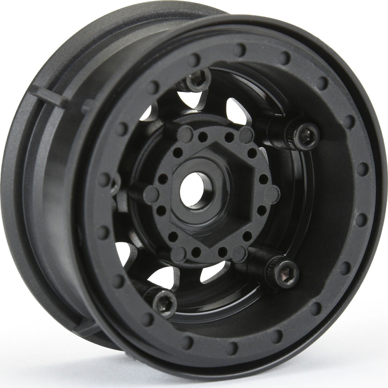 1/10 Keystone Front/Rear 1.55" 12mm Rock Crawler Wheels (2) Black