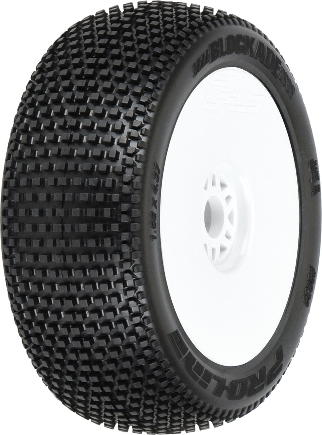 1/8 Blockade S3 Front/Rear Buggy Tires Mounted 17mm White (2)
