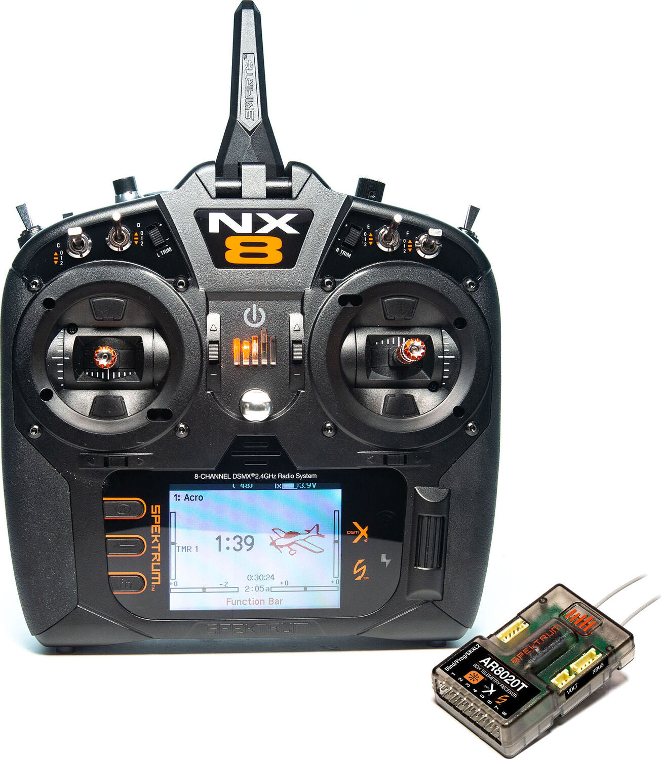 NX8 8-Channel DSMX Transmitter with AR8020T Telemetry Receiver