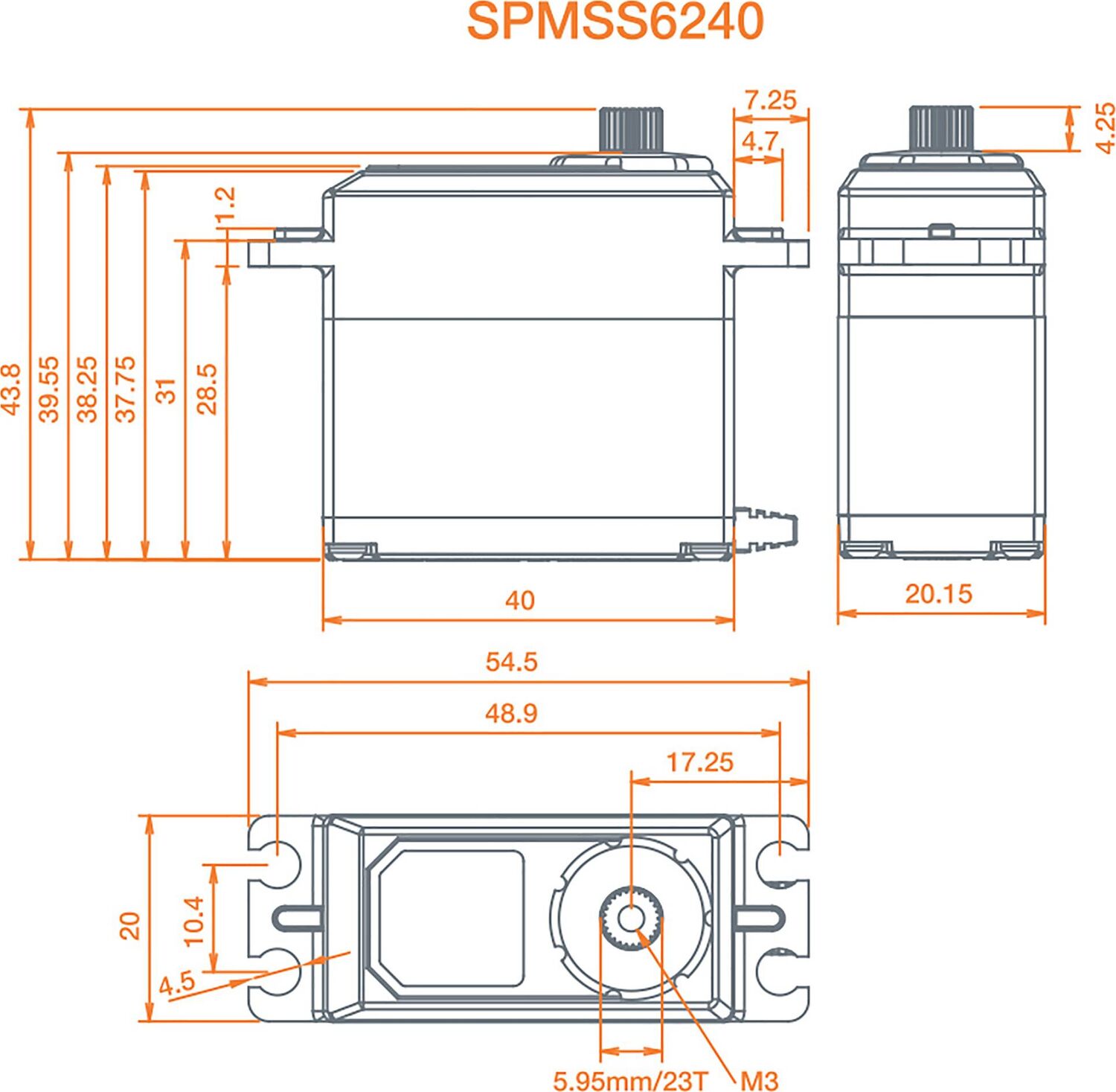 S6240 Standard Digital High Speed Waterproof Metal Gear Surface Servo