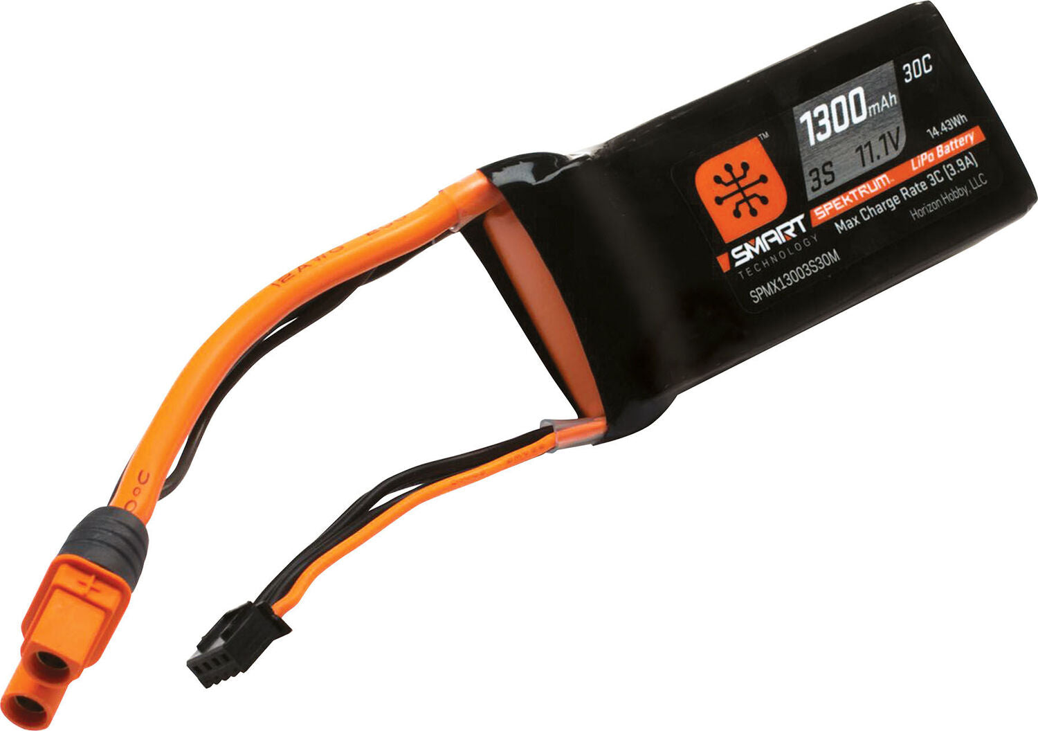 11.1V 1300mAh 3S 30C Smart LiPo Battery: IC3