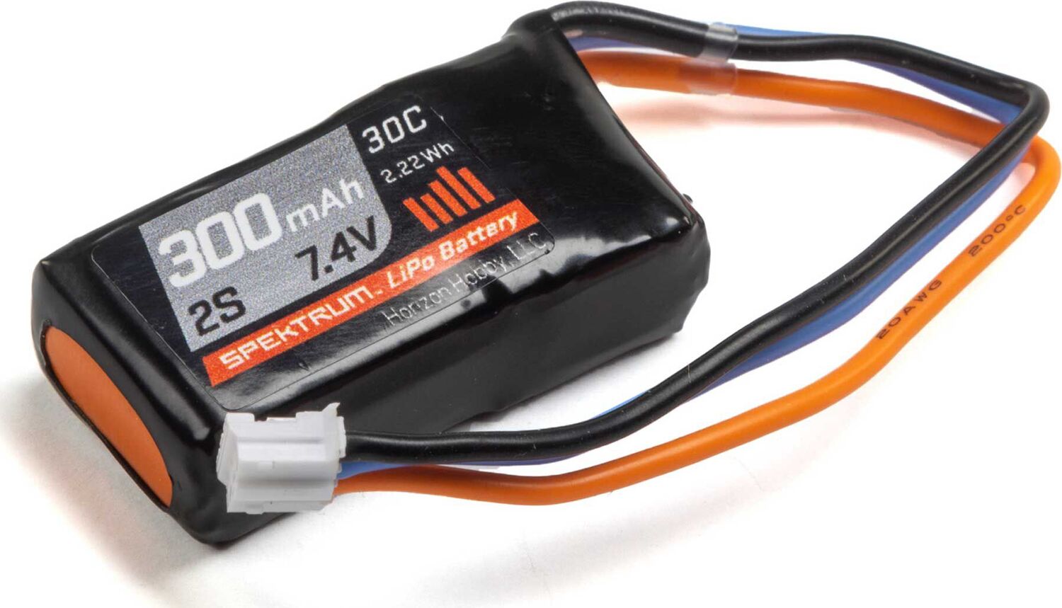 7.4V 300mAh 2S 30C LiPo Battery: PH