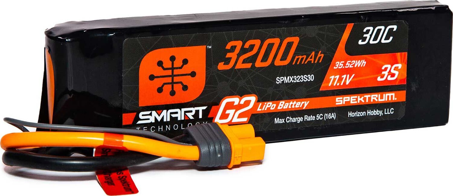 11.1V 3200mAh 3S 30C Smart G2 LiPo Battery: IC3