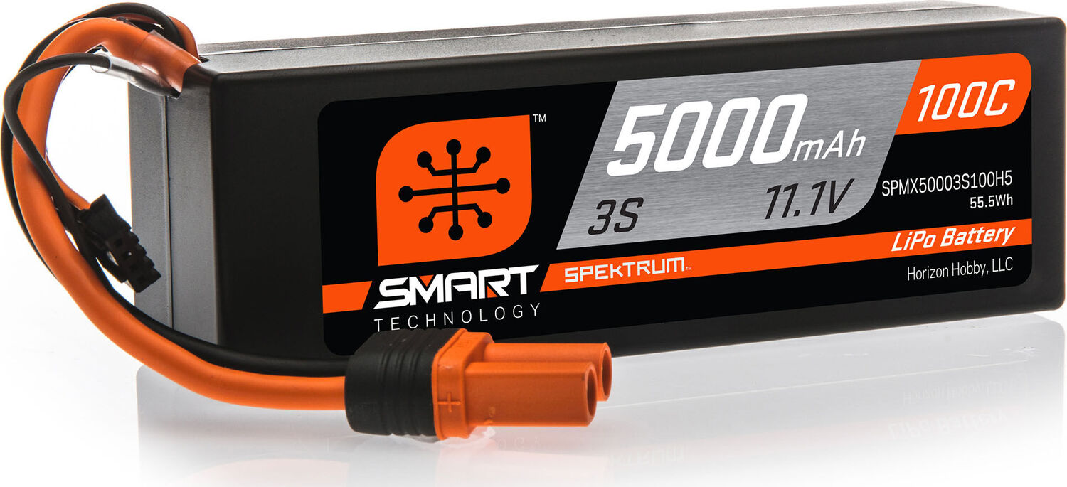 11.1V 5000mAh 3S 100C Smart Hardcase LiPo Battery: IC5