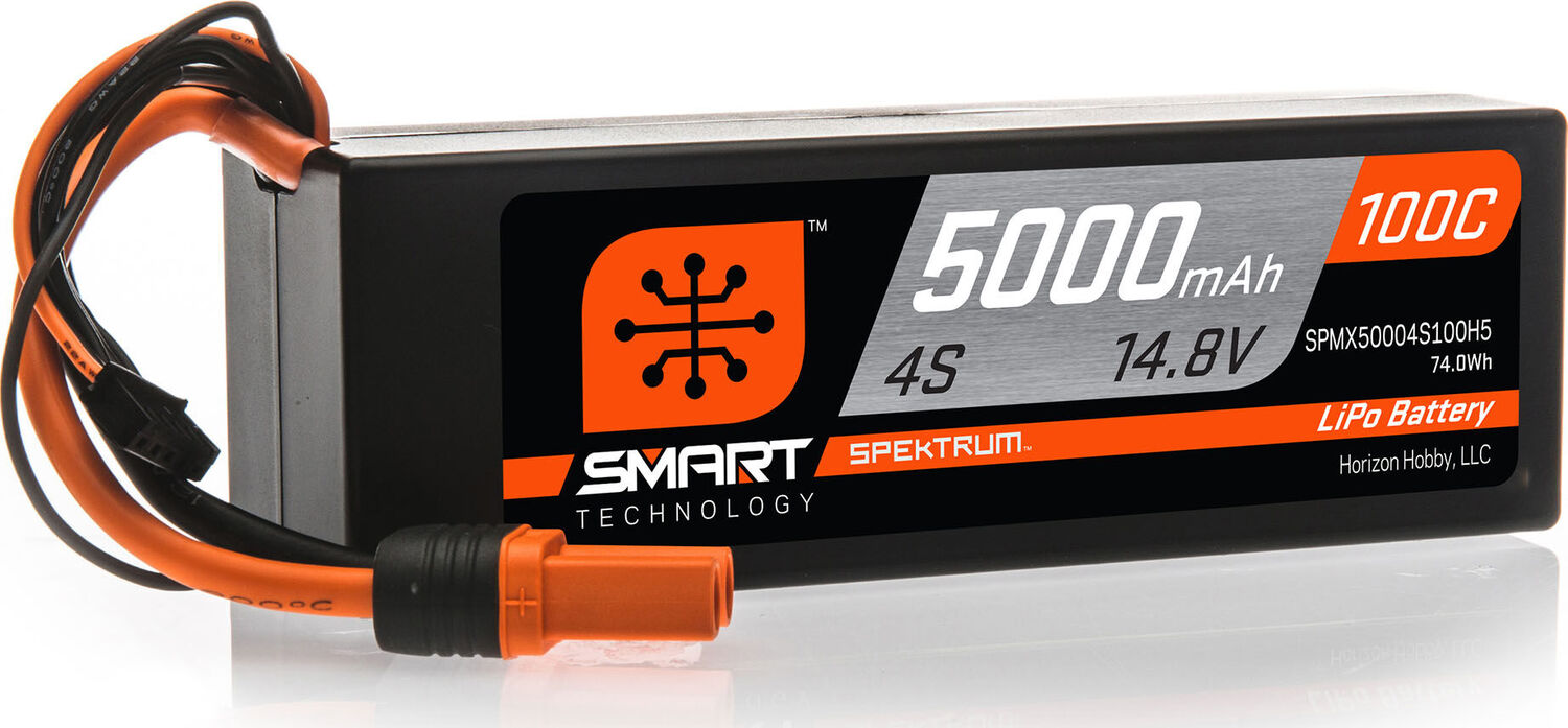 14.8V 5000mAh 4S 100C Smart Hardcase LiPo Battery: IC5