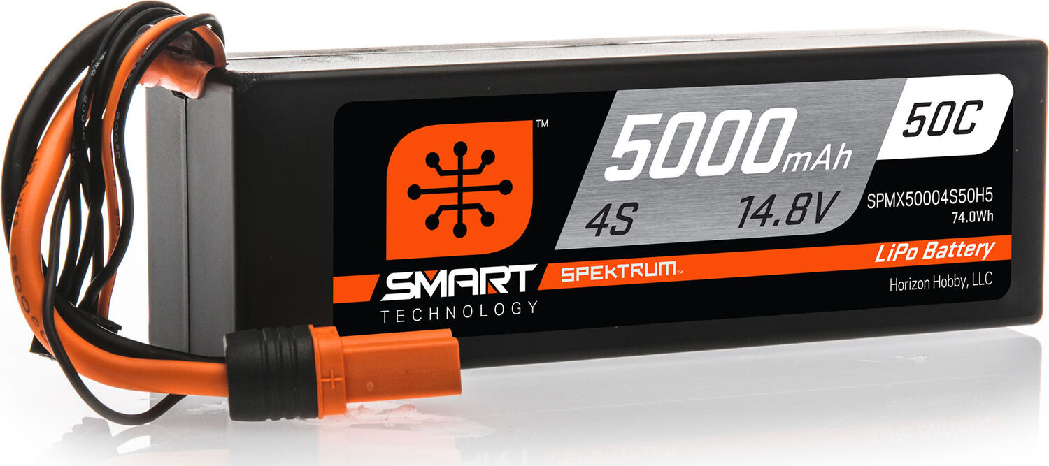 14.8V 5000mAh 4S 50C Smart Hardcase LiPo Battery: IC5
