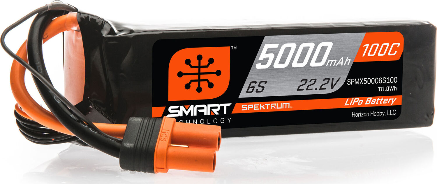 22.2V 5000mAh 6S 100C Smart LiPo Battery: IC5