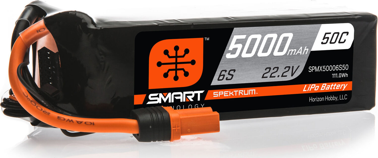 22.2V 5000mAh 6S 50C Smart LiPo Battery: IC5