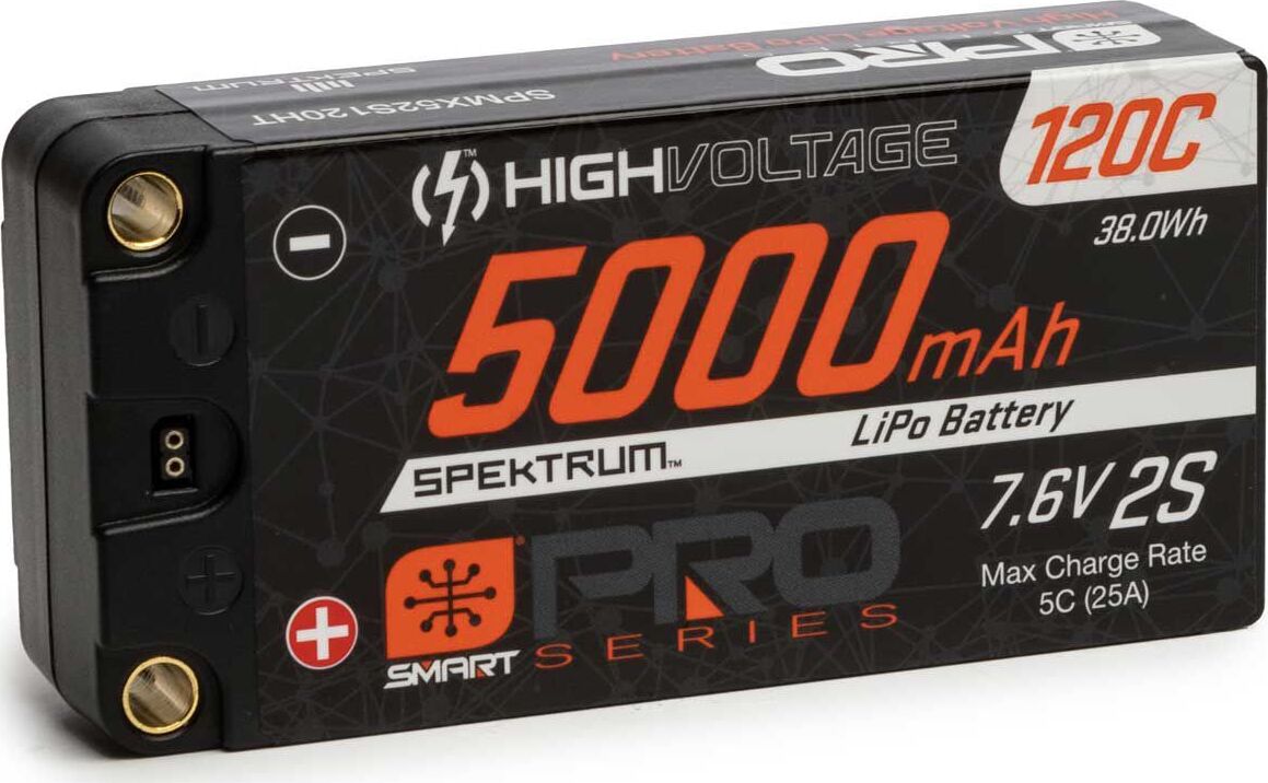 7.6V 5000mAh 2S 120C Smart Pro Race Shorty Hardcase LiHV Battery: Tubes, 5mm