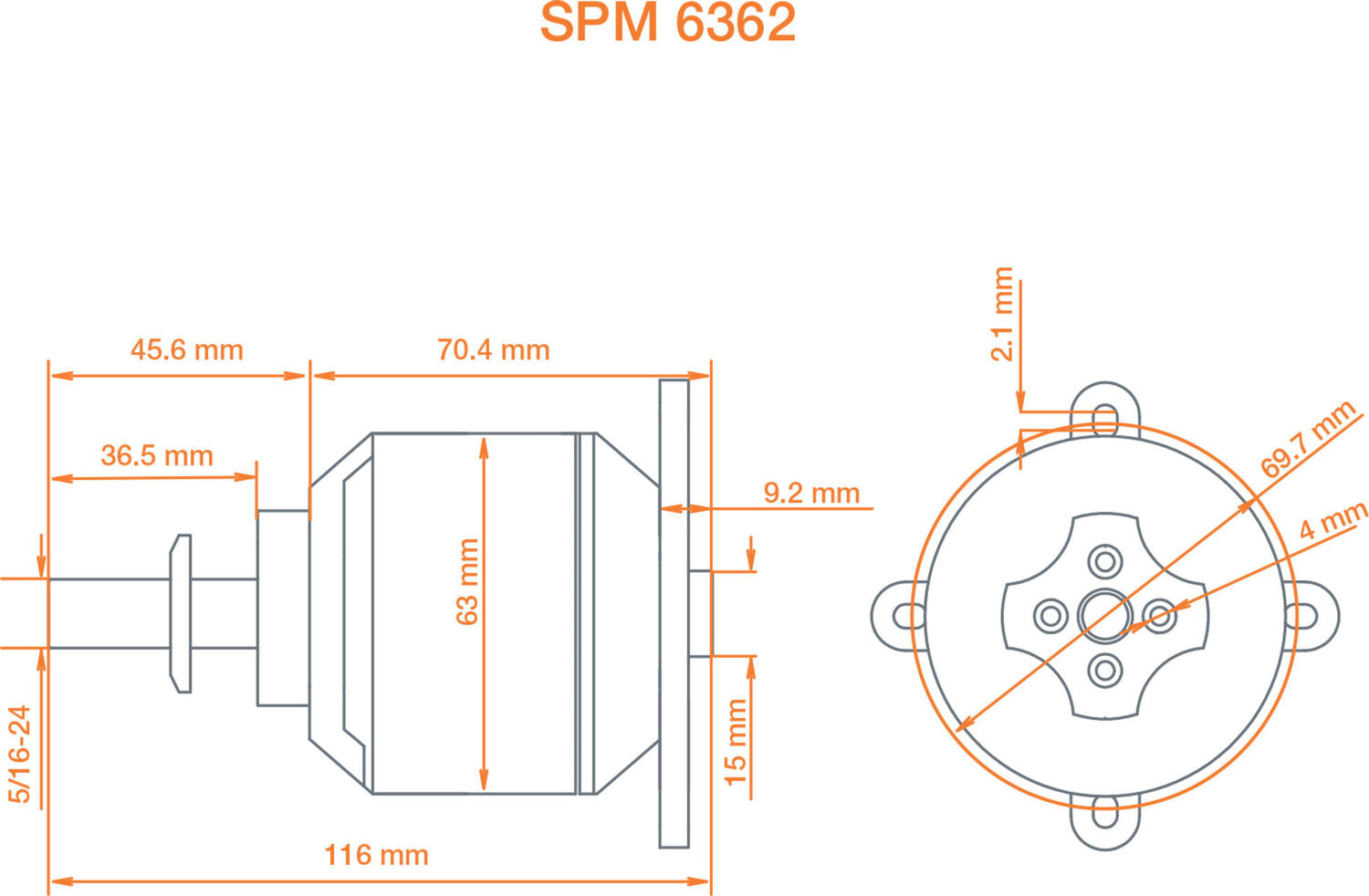 Avian 6362-250Kv Outrunner Brushless Motor