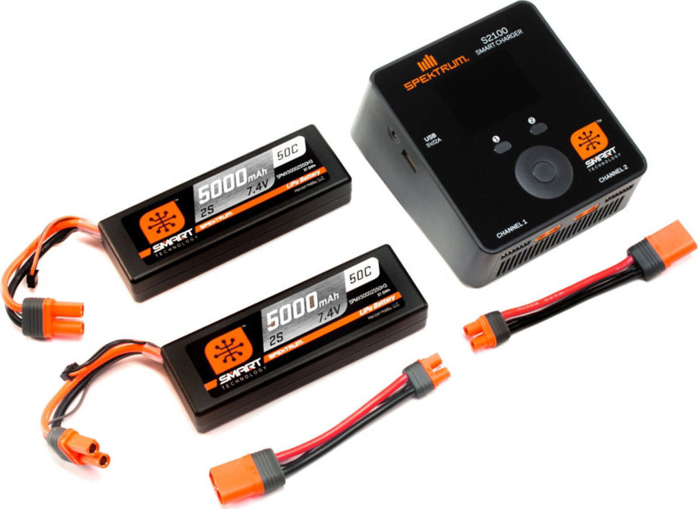 Smart Powerstage 4S Surface Bundle: 5000mAh 2S LiPo Battery (2) / S2100 Charger